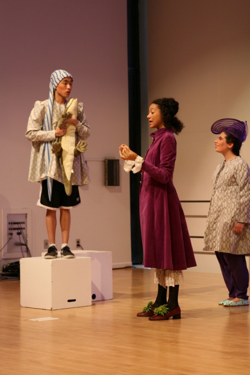 costumed students perform a musical show